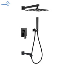 Aquacubic Bathroom Complete 12 Inch Shower System With Tub Spout Wall Mounted Shower Faucet Set